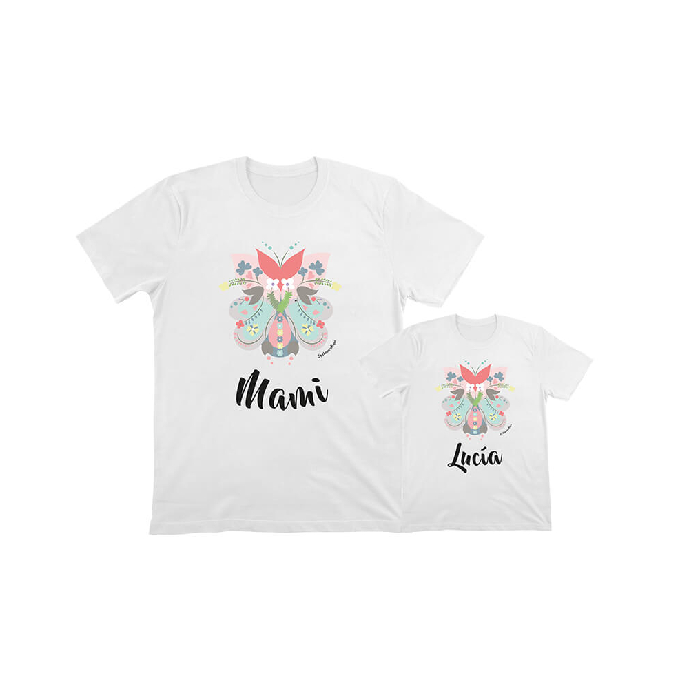 Arcaico descuento Íntimo Camiseta Personalizada Mamá e Hija Flores | Camisetas Familiares