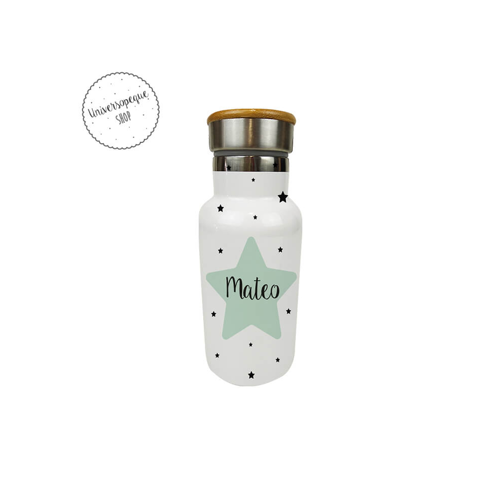 Botella de acero inox. con bombilla y personalizada: Infantil - Marca2
